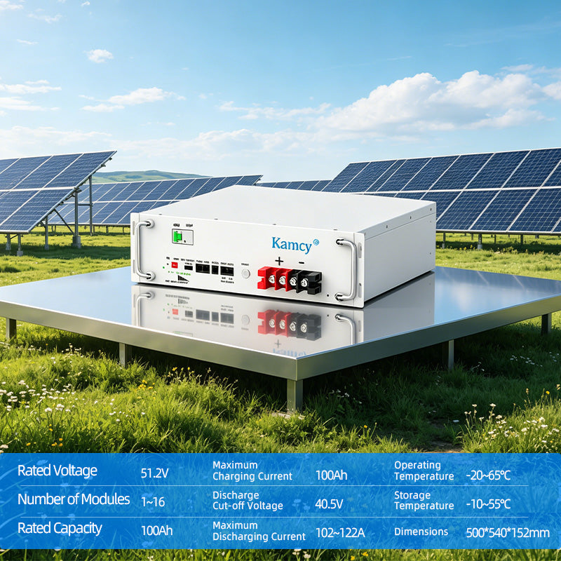 51.2V 100Ah Rack-Mounted Energy Storage Battery, 19-inch Standard Cabinet, 5.12kWh LiFePO4 Battery for Residential & Commercial Photovoltaic Systems