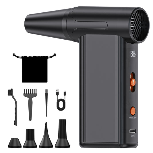 KAMCY Electric Air Duster-150000RPM Super Power Cordless Air Duster, Rechargeable Brushless Motor Durable Blower, 8-Gear Adjustable Dust Blower for Computer, Keyboard, Outdoor, House and Car (Pro)