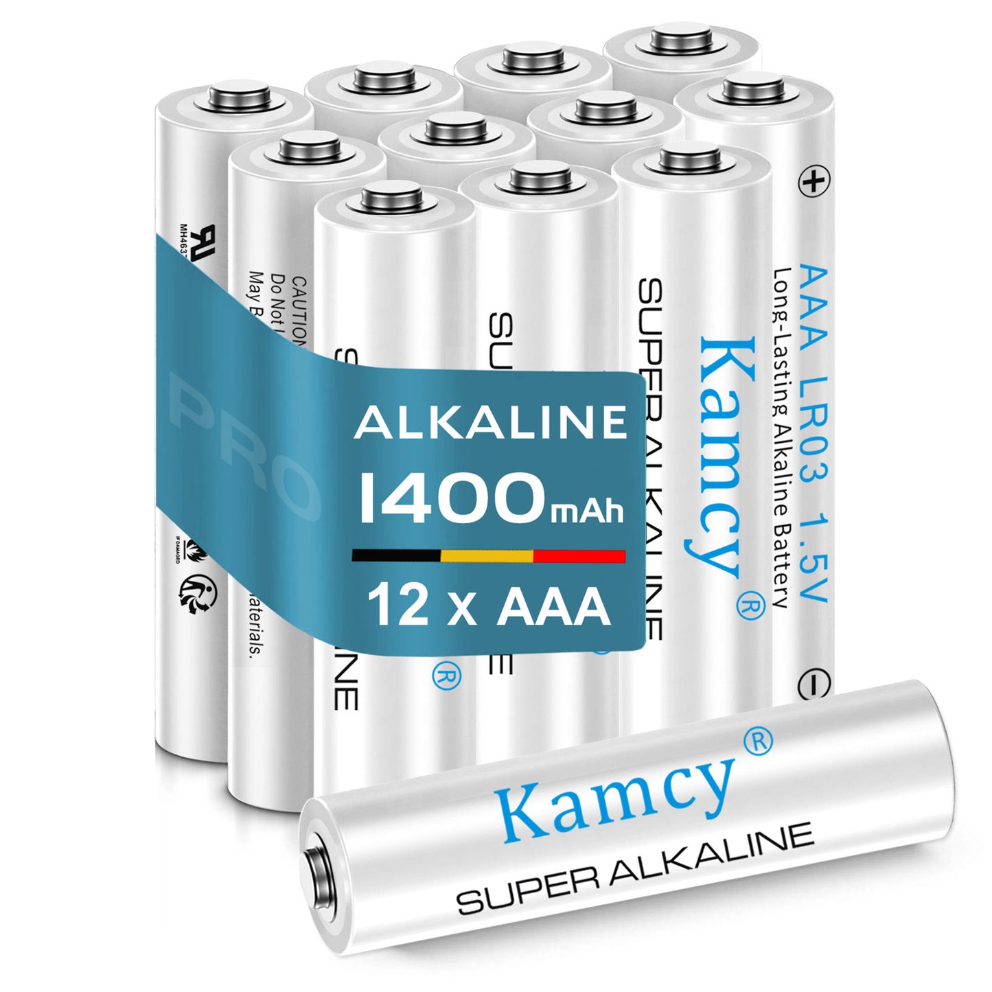 KAMCY AAA Batteries, 1400mAh, 1.5V Triple AAA Batteries (12 Pack), High-Performance Alkaline Batteries AAA Size, Long-Lasting & Leakproof Single-Use AAA Battery