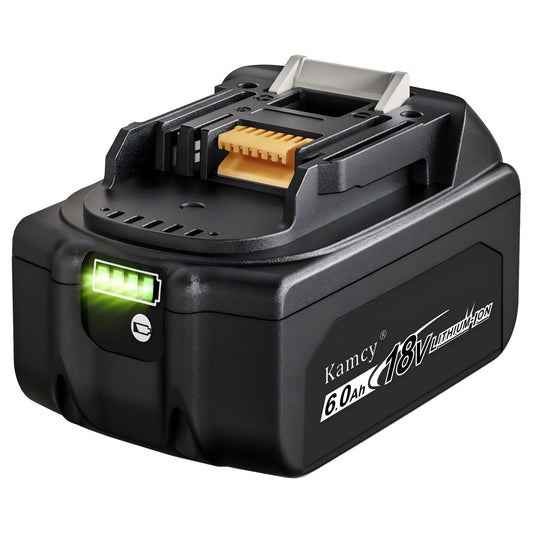 KAMCY 6.0Ah 18V Battery Replacement for Makita 18V Battery BL1860B BL1850B BL1840B BL1830B BL1815B Compatible with Makita 18 Volt Cordless Power Tool and Charger (Home)