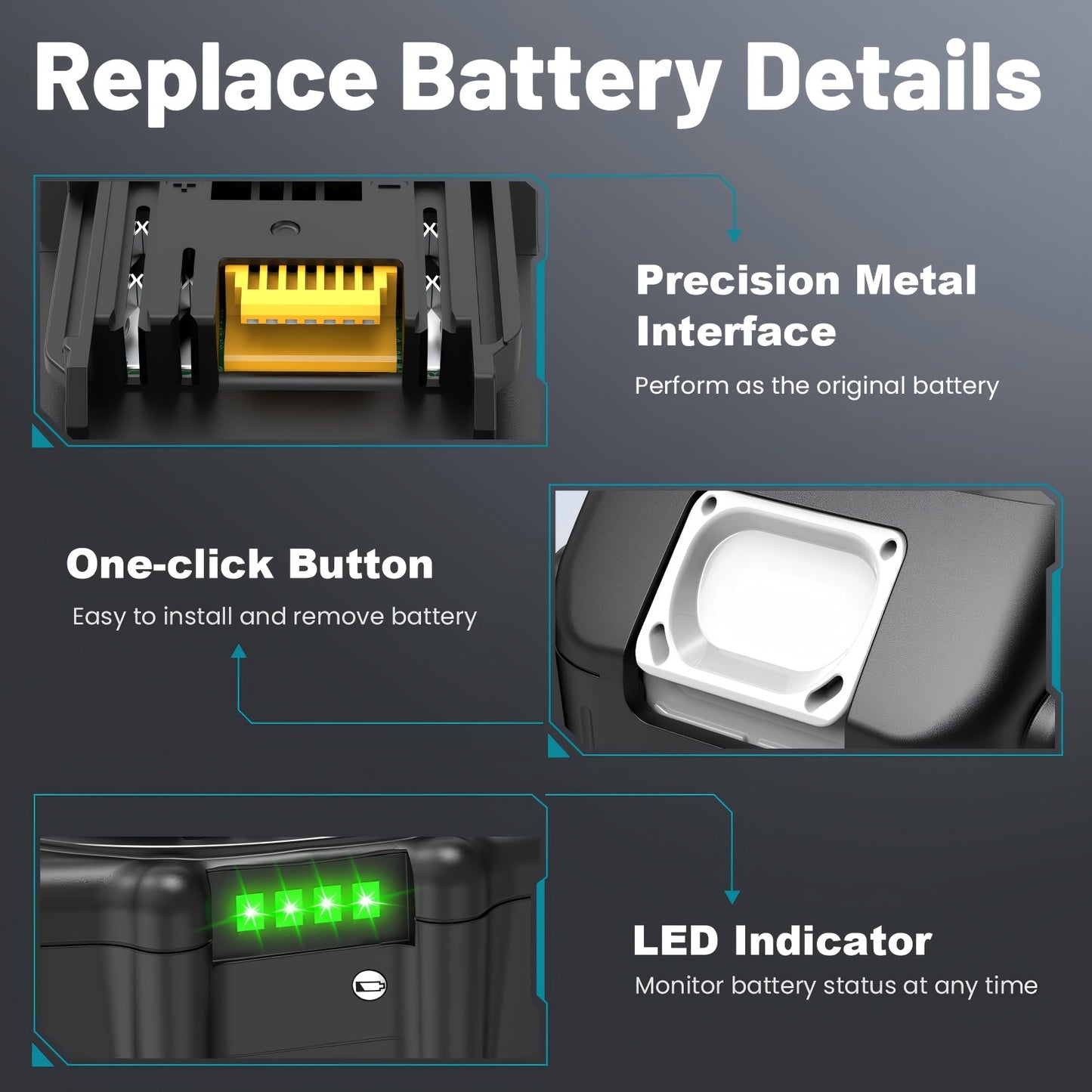 KAMCY 18V 6.0 Ah Lithium-Ion Battery Replacement for Makita 18V Battery Compatible with Makita LXT 18 Volt Batteries BL1860B BL1850B BL1840B BL1830B BL1815B Series Battery and Tools (Education)