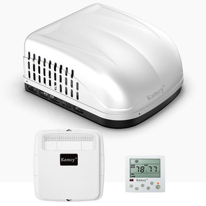 KAMCY 15000 BTU RV Air Conditioner, Non-Ducted RV Rooftop AC Unit, All in One Unit, Easy Install, Quiet AC, 110-120V, Cooling Only, For Camper, Fifth Wheel, Food Trucks, White