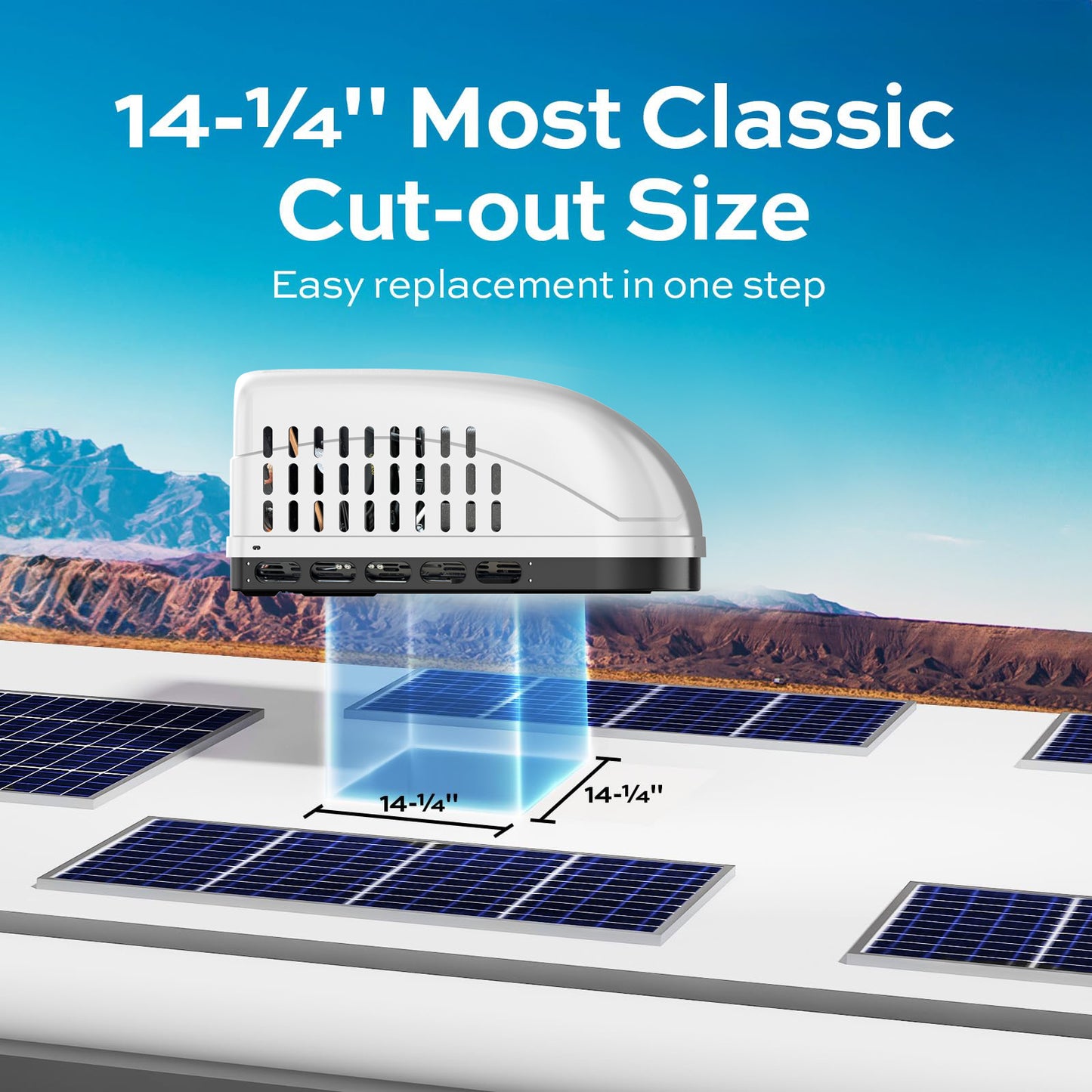KAMCY 15000 BTU RV Air Conditioner, Non-Ducted RV Rooftop AC Unit, All in One Unit, Easy Install, Quiet AC, 110-120V, Cooling Only, For Camper, Fifth Wheel, Food Trucks, White