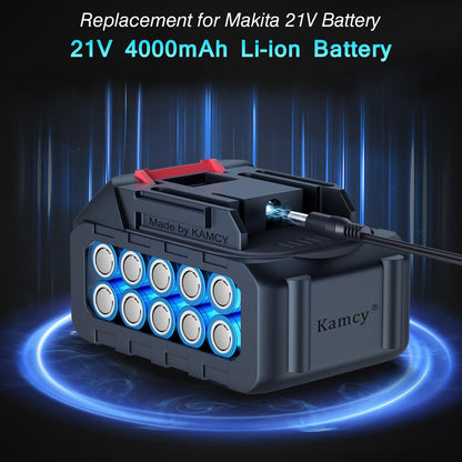 KAMCY 4000mAh Replacement Battery Compatible with Makita 21V Max Battery Power Tools, Cordless Screwdriver, Flashlight, Cutoff Saw and Impact Driver/Drill Combo Kit
