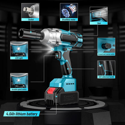 KAMCY 4000mAh Replacement Battery Compatible with Makita 21V Max Battery Power Tools, Cordless Screwdriver, Flashlight, Cutoff Saw and Impact Driver/Drill Combo Kit