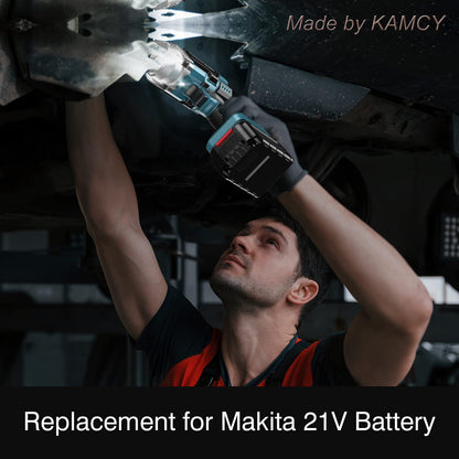 KAMCY 4000mAh Replacement Battery Compatible with Makita 21V Max Battery Power Tools, Cordless Screwdriver, Flashlight, Cutoff Saw and Impact Driver/Drill Combo Kit