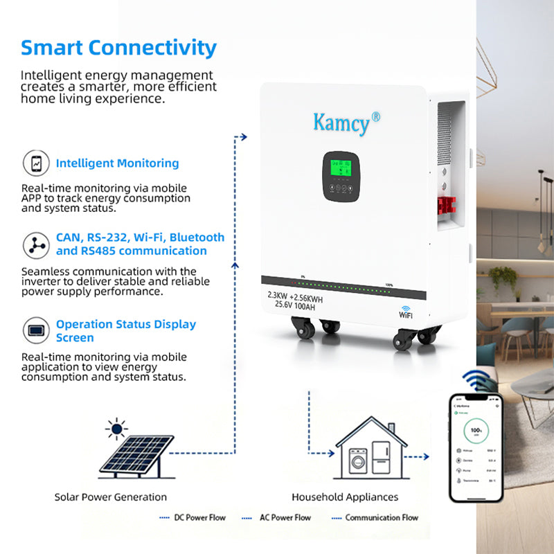 2.56kWh Home All-In-One Energy Storage System 2560Wh Solar Storage Inverter Off-Grid Emergency Power