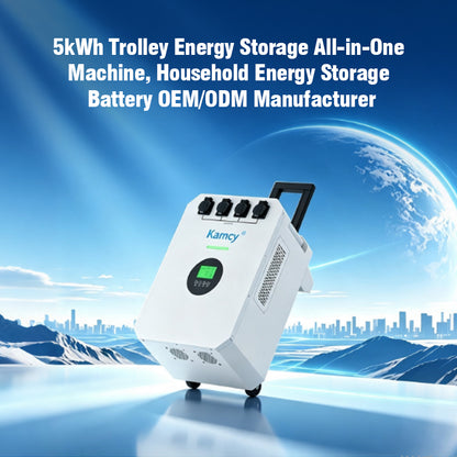 5kWh Portable Wheeled All-in-One Energy Storage System, Home Energy Storage Battery OEM/ODM Manufacturer