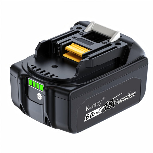 KAMCY 6.0Ah 18-Volt Replace for Makita 18V Battery BL1860B, Replacement Batteries Compatible with Makita BL1860 1850B 1840B 1830B BL1820, Fit with Original makita 18V Battery Chargers (Ultimate)