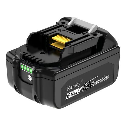 KAMCY 6.0Ah Lithium-ion Replacement Batteries Compatible with Makita 18V Battery BL1860B BL1850B BL1840B BL1830B BL1820B BL1815B LXT400 with LED Indicator Cordless Power Tools, Blue (Enterprise)